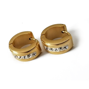 1 1/2 cm goldtone huggies